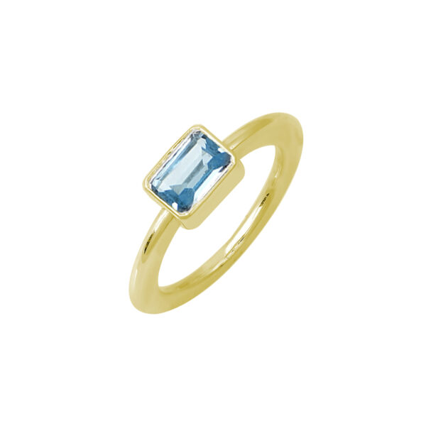 Επιχρυσωμένο δαχτυλίδι με μπλε τοπάζ